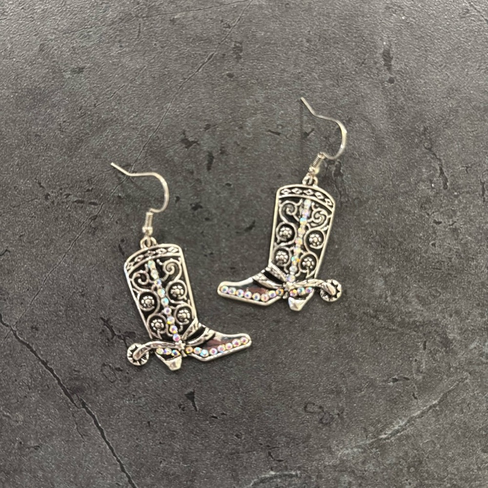 Cowgirl boot earrings